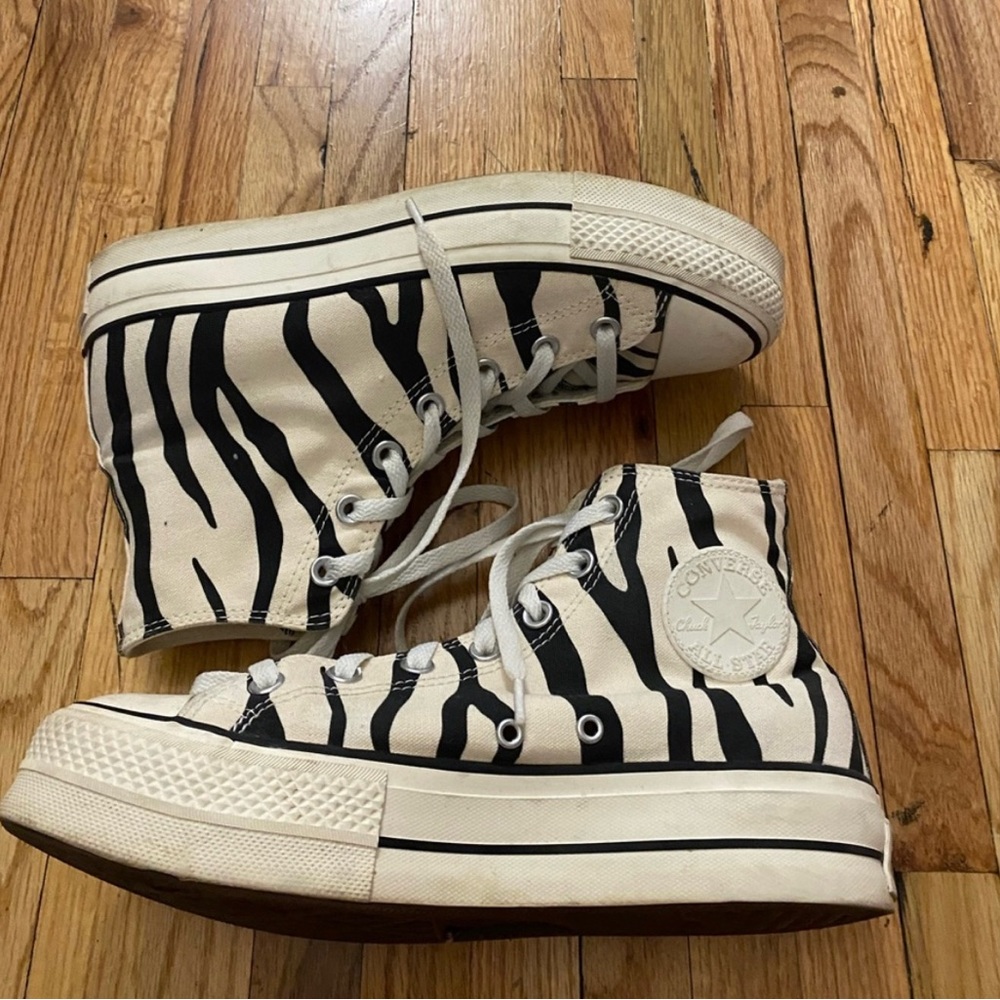 Converse Zebra Print High Top Platform Sneaker - image 3
